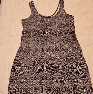 Patterned Black and White Women's Dress